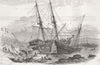 DEVON. Schooner Providence & brig Hero, Plymouth 1846 old antique print