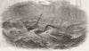 BOATS. Gt West Ship, wind 1846 old antique vintage print picture