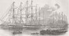 LONDON. Canterbury Assn ships, East india docks 1851 old antique print picture