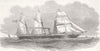 BOATS. Steam to Mediterranean-Arabian-ship 1851 old antique print picture