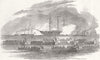 HANTS. Capt Blackwood funeral, Portsmouth Harbour 1851 old antique print