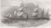 BOATS. Gt West Ship, newly rigged 1846 old antique vintage print picture