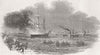 LONDON. Burning of ship Henry, Blackwall 1845 old antique print picture