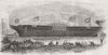 BOATS. Launch. steam ship, Terrible  1845 old antique vintage print picture