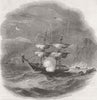 CHINA. HMS Pelican, carrying Ransom, danger 1845 old antique print picture