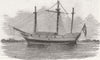 BURMA. Burmese man-of-war, captured by Hermes 1852 old antique print picture