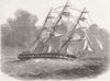 SHIPS. Corvette Amazon, Squall 1852 old antique vintage print picture