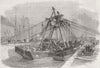 LONDON. Accident, East india docks, Blackwall 1858 old antique print picture