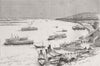 BURMA. Expedition v King Theebaw-Ships, Thayetmyo 1885 old antique print