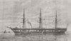 ESSEX. New training-ship Shaftesbury, Grays  1878 old antique print picture