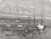 COBH. HMS Revenge, firing Royal salute for Lord Lt 1878 old antique print