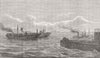 IOW. Raising HMS Eurydice, channel, Isle of Wight 1878 old antique print