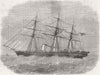 SHIPS. HMS sloop Columbine, with Lumley rudder 1863 old antique print picture