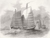 CHINA. Chinese merchants Lorchas, Canton River 1857 old antique print picture