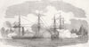FINLAND. 1st shot, Baltic. Ships 1854 old antique vintage print picture