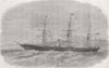 CHINA. New Cunard Ship 1862 old antique vintage print picture