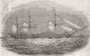 SEASCAPES. The Hibernia Steam-Ship 1843 old antique vintage print picture