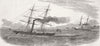 BRAZIL. Pacquete de Santos captured by Royal Navy 1857 old antique print