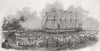 SOCIETY. Queen's trip to Gt Britain Ship  1845 old antique print picture