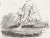 BOATS. Experimental Brigs scudding, wind 1845 old antique print picture