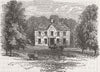 SUNDERLAND. Ford Hall, birthplace of Gen Havelock 1858 old antique print