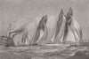 NEW YORK. Queens Cup Yacht Race. America; Idler; Magic 1870 old antique print