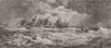 YORKSHIRE. Storm, coast-from Bridlington Pier 1871 old antique print picture