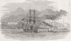 HONDURAS. Capture of Port Truxillo 1849 old antique vintage print picture