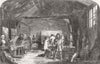 WARWICKSHIRE. Wood Carving-Studio of Messrs, Cookes, Warwick 1855 old print