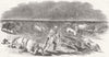 LANDSCAPES. American Prairie on Fire 1844 old antique vintage print picture