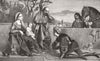 BIBLE. A warrior adoring the infant Jesus 1853 old antique print picture
