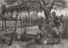AFRICA. Native loom at Manganya, East Central Africa 1881 old antique print