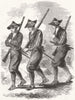 JAPAN. Japanese Soldiers in Yokohama 1865 antique vintage print picture