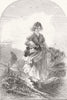 PRETTY LADIES. Light 1845 old antique vintage print picture