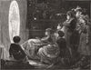 TEXTILES. Before the Curtain Falls 1877 old antique vintage print picture