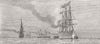 HAMPSHIRE. Return of Prince of Wales-royal fleet at Solent 1876 old print