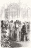EGYPT. Sketch at the Railway Station, Alexandria 1857 old antique print