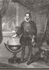 PORTRAITS. Portrait of Sir Francis Drake 1851 old antique print picture