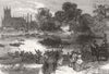 LONDON. Hampton Races. The ferry at Moulsey 1866 old antique print picture