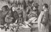 TURKEY. Choosing the Christmas Turkey. Fat and Lean 1875 old antique print