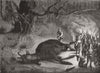 GOATS. Burying the Chamois 1875 old antique vintage print picture