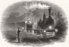 TRANSPORT. Express train with the mail signals 1844 old antique print picture