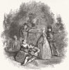 THEATRE. Scene from Watteau, In 1644 1844 old antique vintage print picture