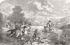 DEER. Stag-hunting in the Reign of George II 1854 old antique print picture