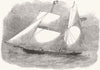 SHIPS. Rowlett's brigantine yacht Remarkable 1857 old antique print picture