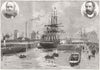 SCOTLAND. The James watt dock at Greenock 1886 old antique print picture