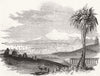 TUNISIA. City of Tunis 1844 old antique vintage print picture