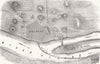 ROMANIA. Plan battle of Calafat & retreat Russians to Krajova 1854 old print