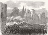 MILITARIA. Italian troops storming a breach city walls at Villa Buonaparte 1870