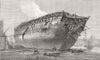 LONDON. Breaking-up H M S Queen at Rotherhithe 1871 old antique print picture